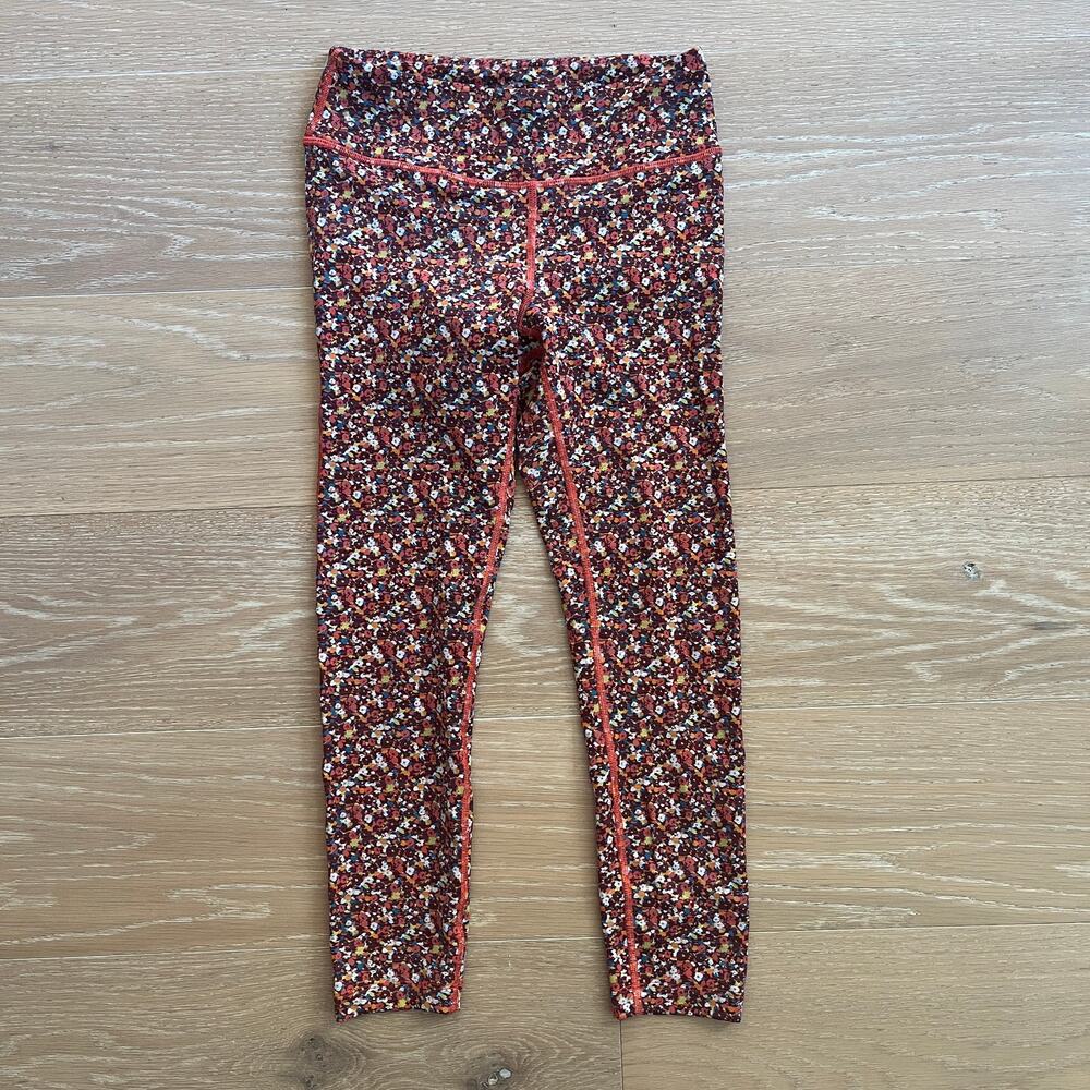 Outdoor Voices TechSweat 7/8 Floral Leggings Pants in Paprika Flower Small